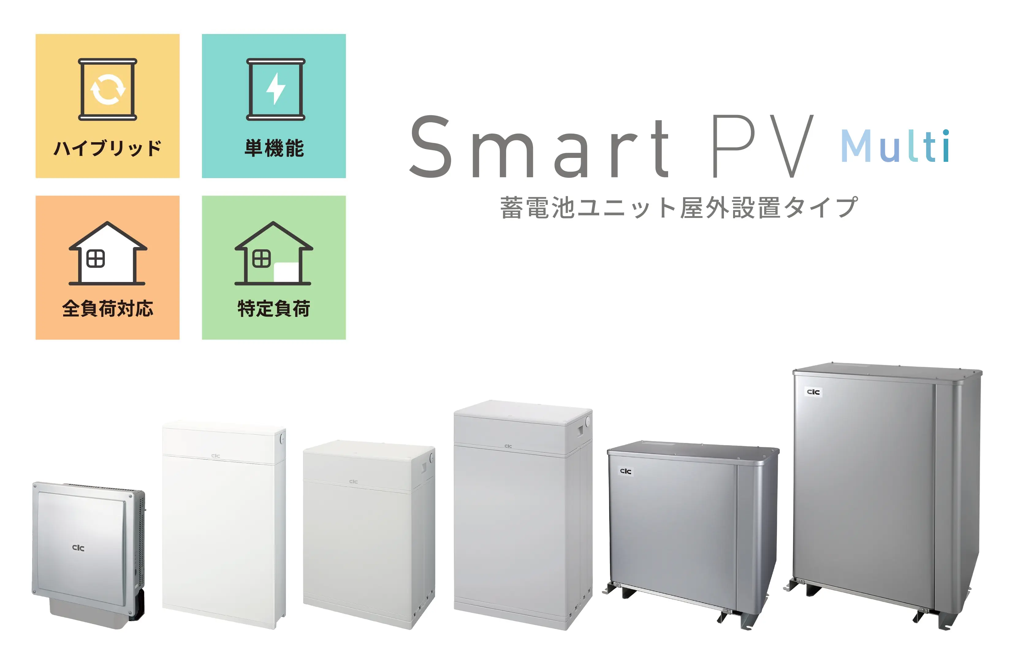 長州産業 Smart PVマルチの蓄電池ユニット製品ラインアップ